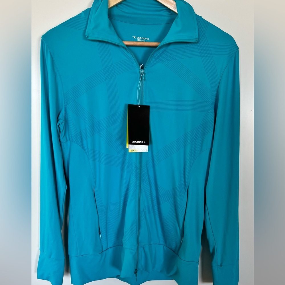 Diadora DIAdry Turquoise Full-Zip Athletic Jacket – Size M - NWT
